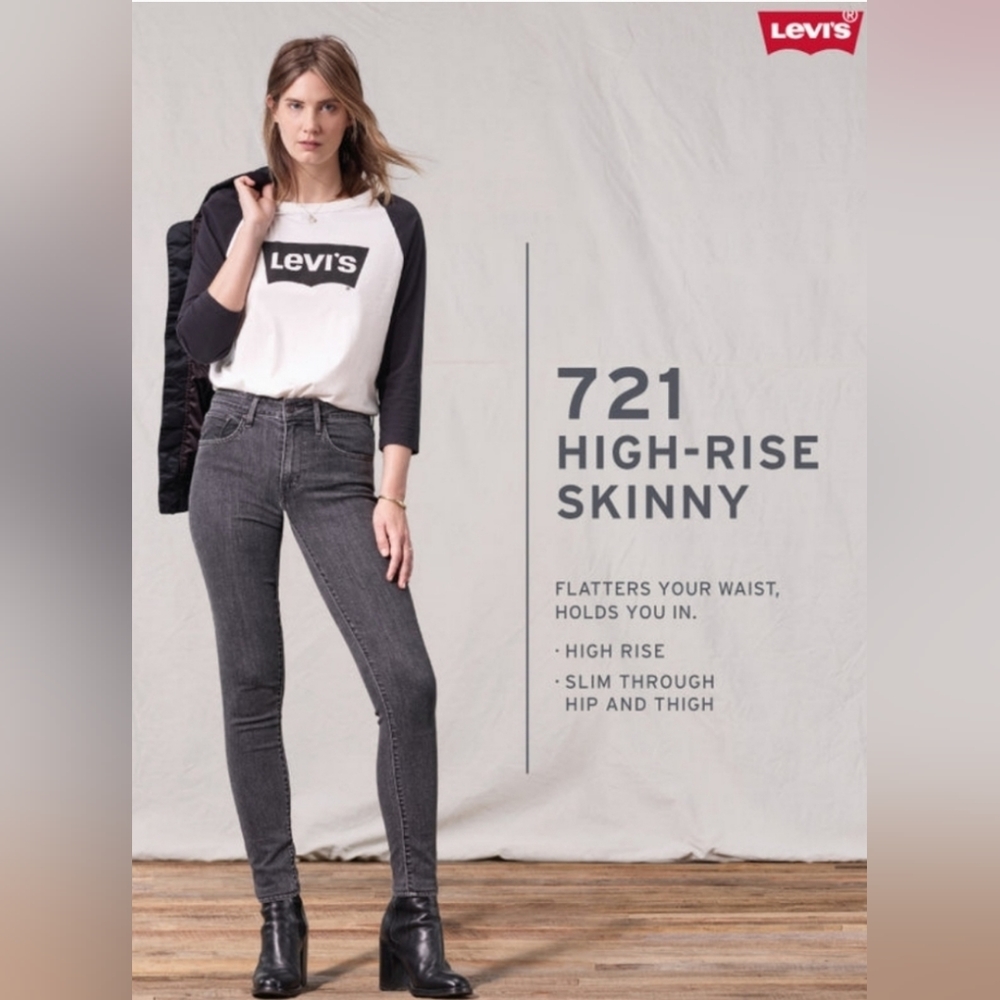 ☃️Levi's High Rise Skinny Jeans in Grey